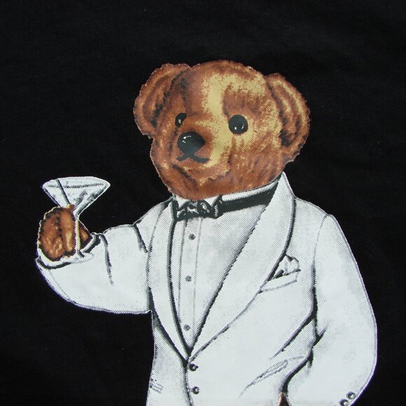 Polo Ralph Lauren Black Tee Shirt Tuxedo Martini Bear Size XL - Picture 6 of 13
